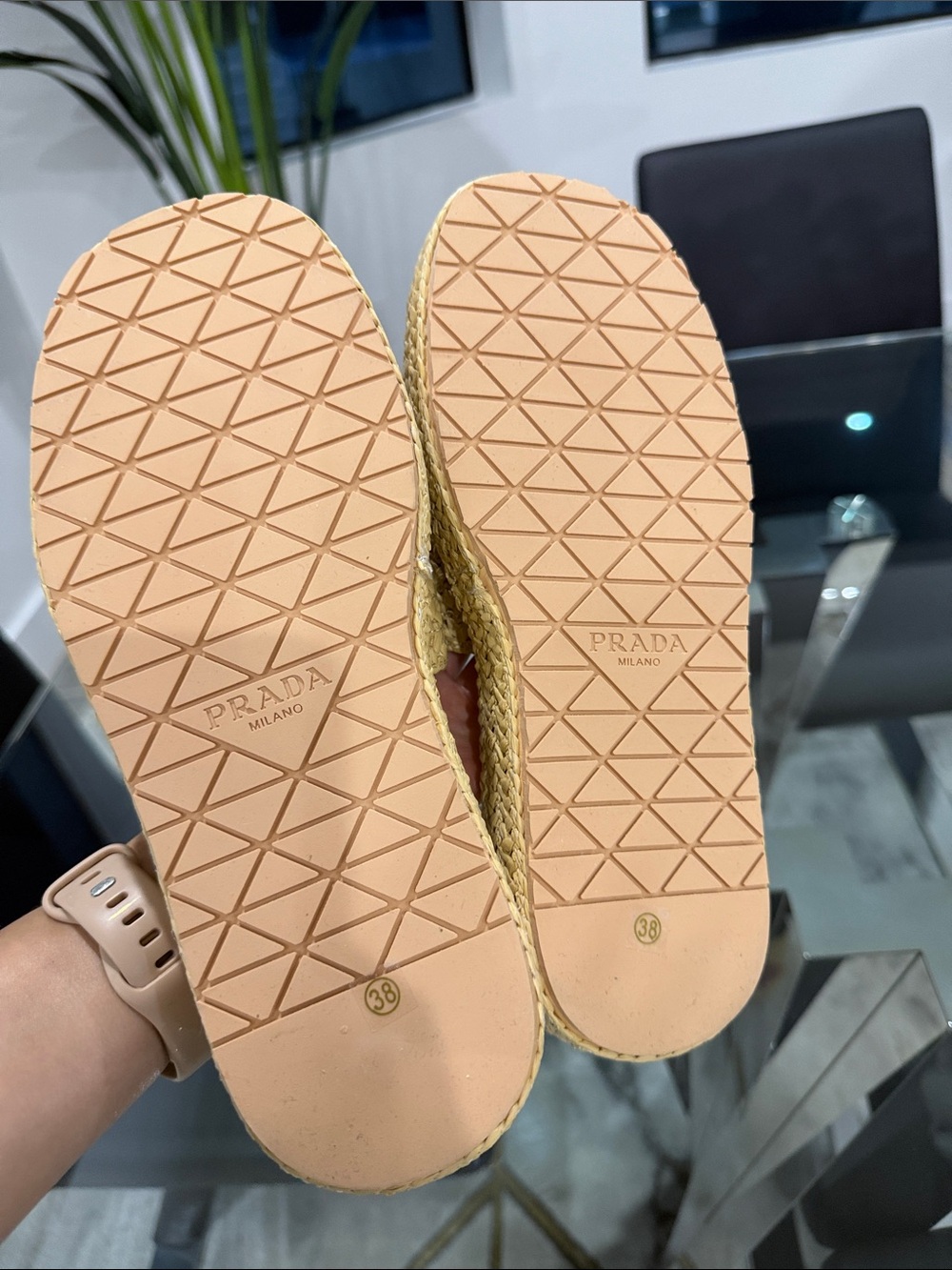 Natural Raffia Slides - Picture 3 of 3